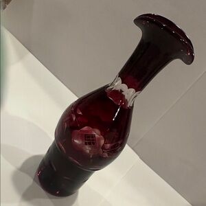 Bohemian Glass Cruet/ Hand Blown